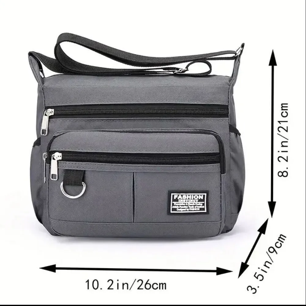 NWT Large Capacity Spacious Multi-Layer shoulder sling Nylon Bag with Zipper Bag